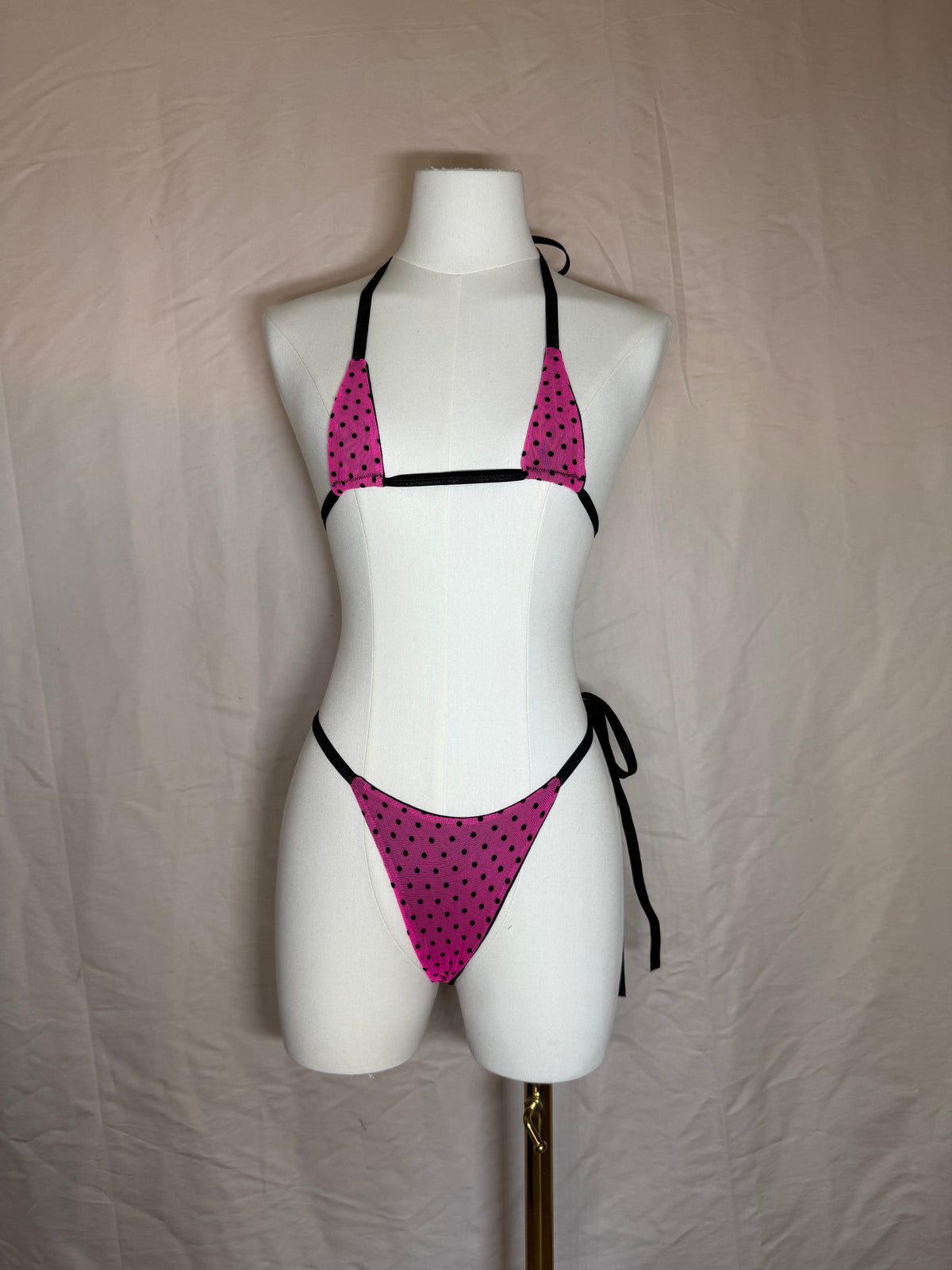 Pink Polka Dot Micro Kini (short