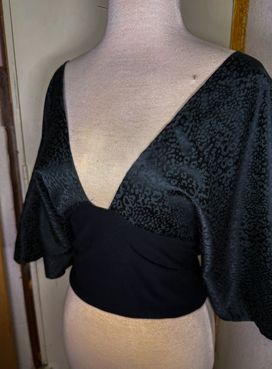 Leopard upcycled top