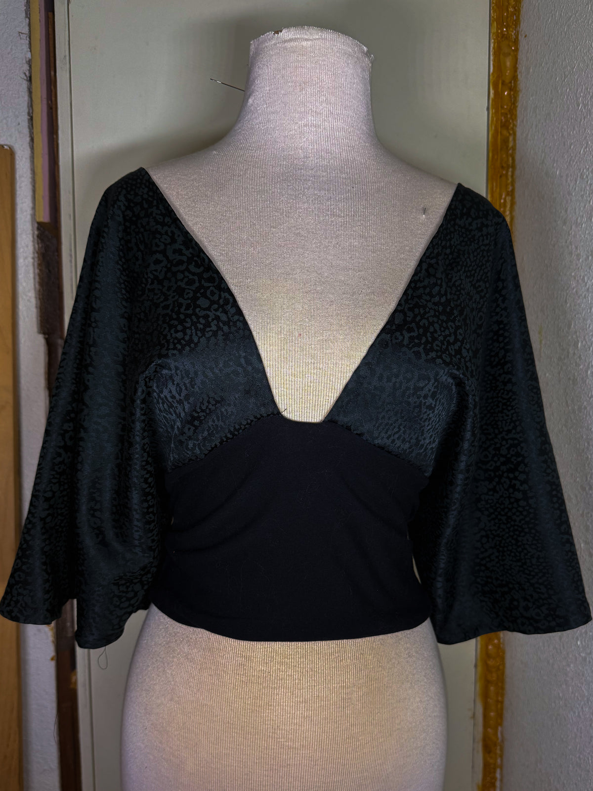 Leopard upcycled top