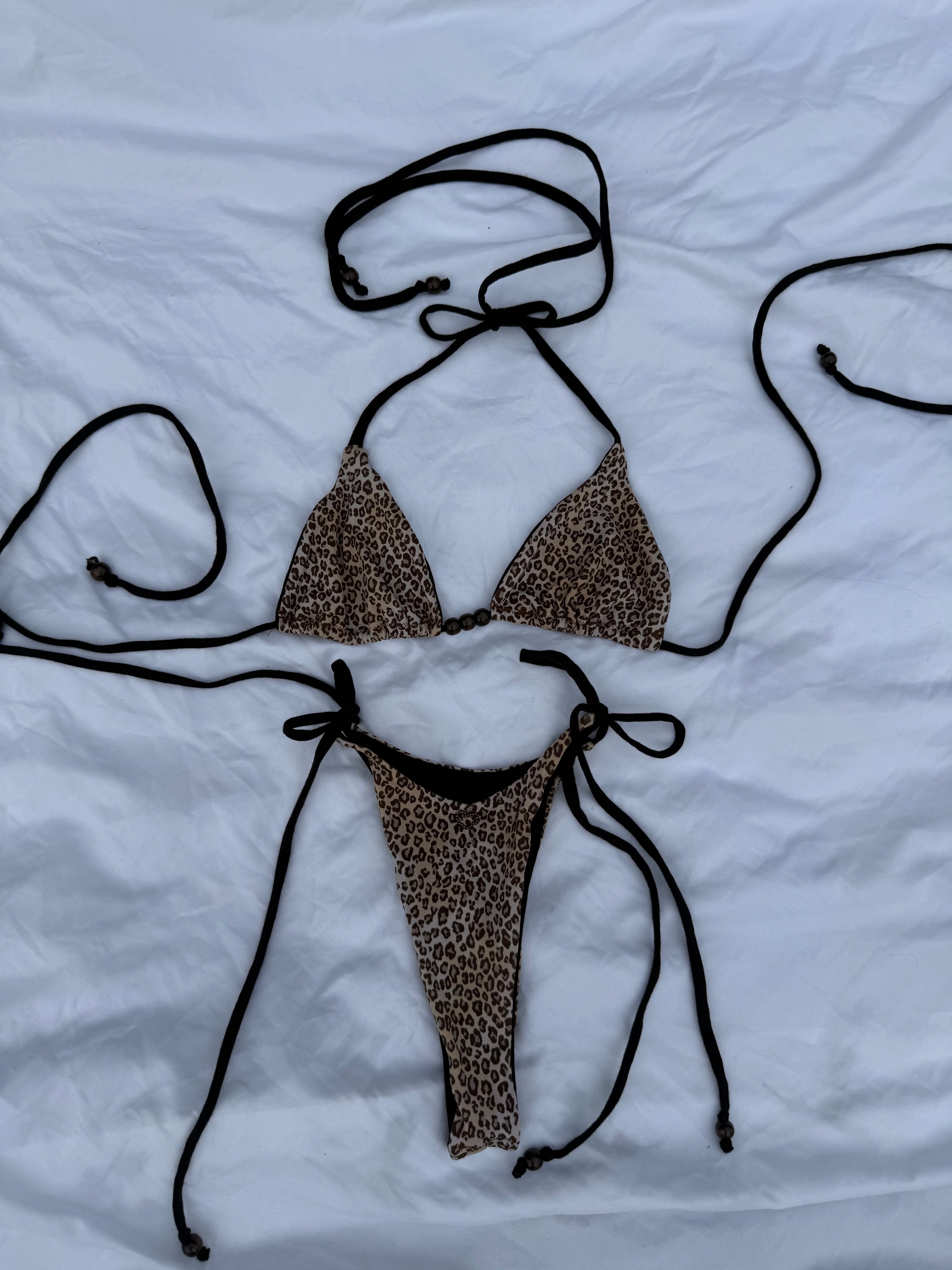 XS Leopard Print String Bikini