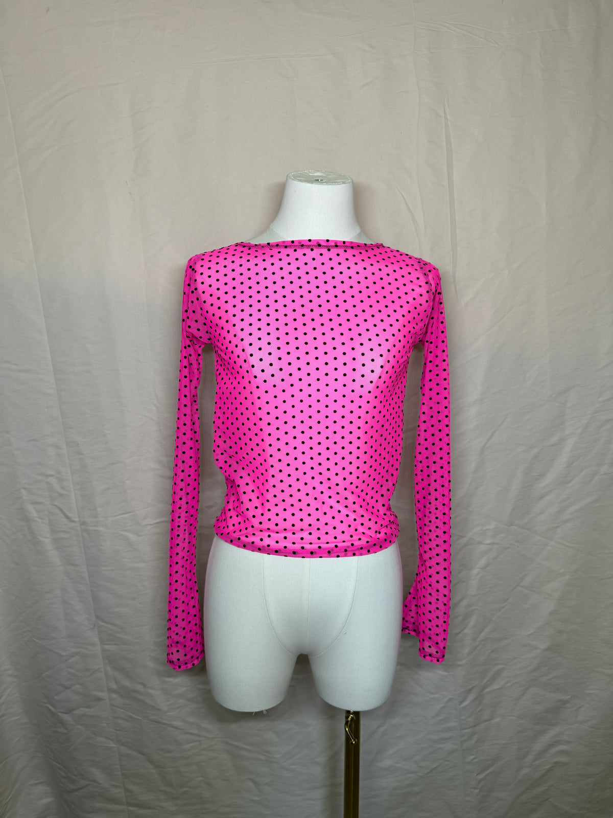 Long sleeve mesh top
