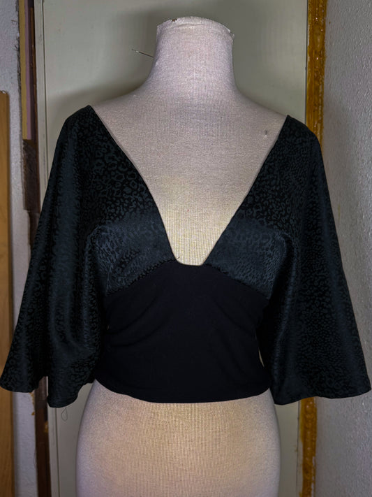 Leopard upcycled top