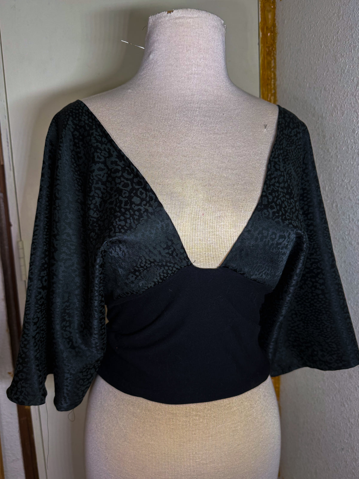 Leopard upcycled top