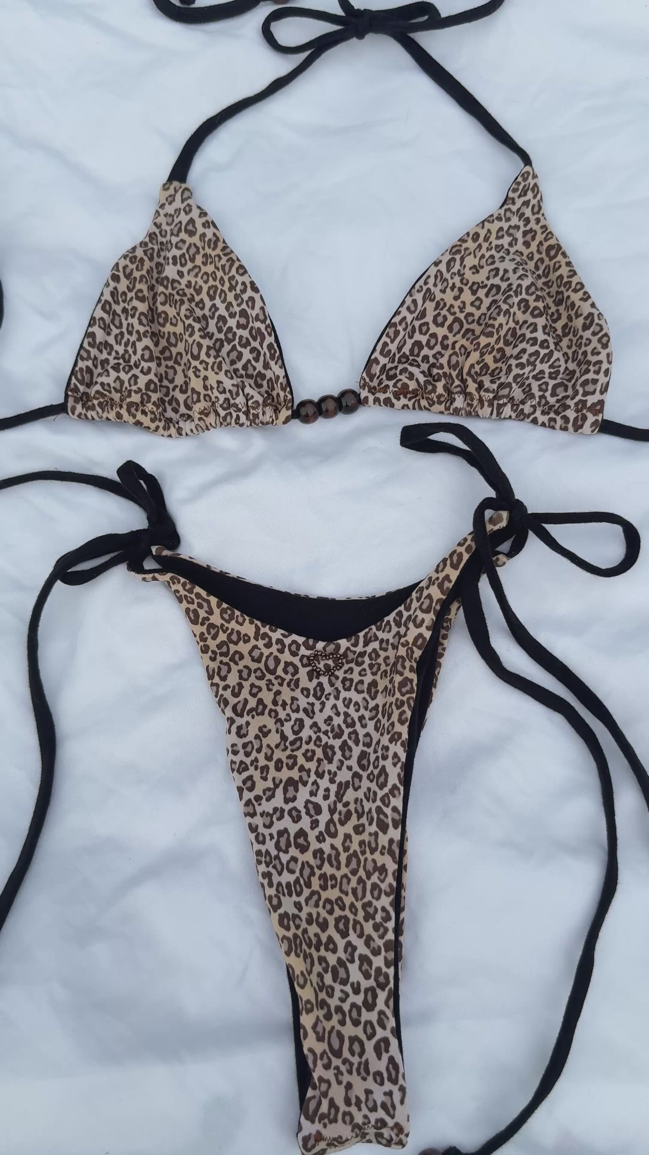 XS Leopard Print String Bikini